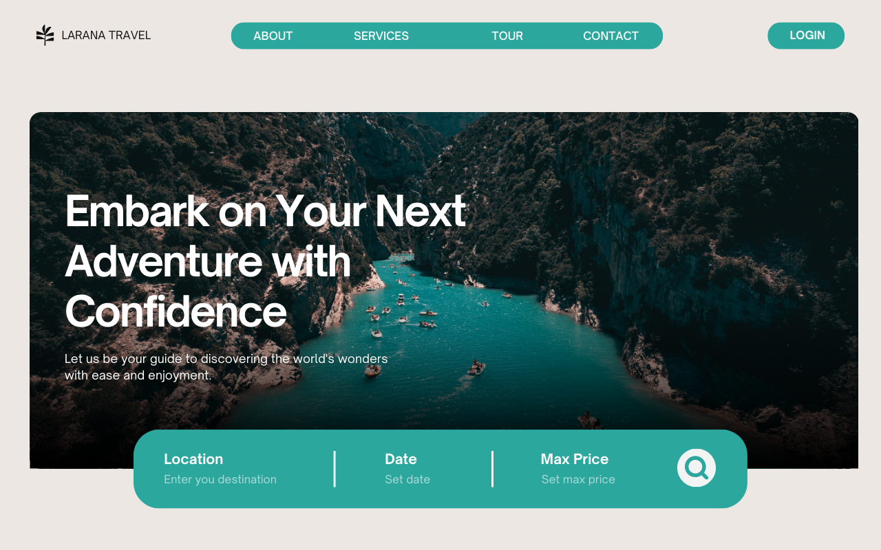 Green and Grey Modern Minimalist Travel Website Desktop Prototype