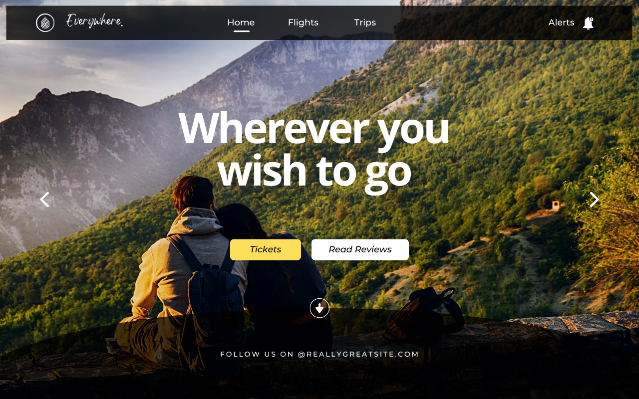 Modern Desktop Travel Website User Interface Prototype